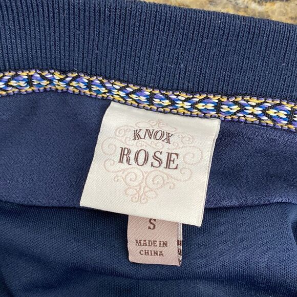 Knox Rose boho style embroidered lightweight zip up bomber jacket size S - Picture 5 of 8